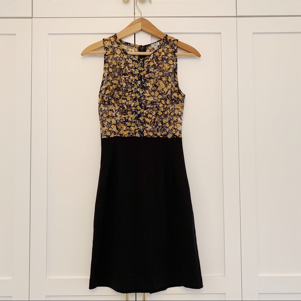 Sheer Ruffle Top Floral Shift Sleeveless Dress (Size 2) 🌼